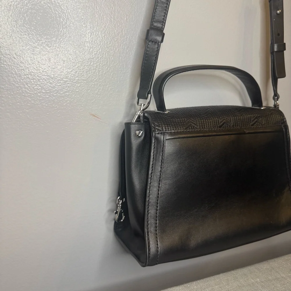 Michael Kors Whitney Medium Quilted Top Handle Satchel Black / Silver